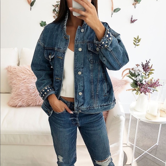 blank nyc studded denim jacket